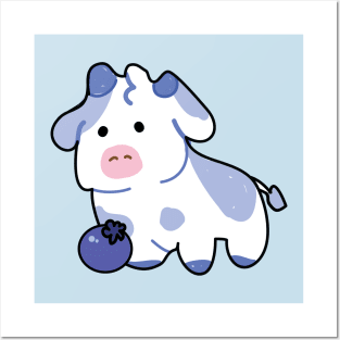 blueberry cow Posters and Art